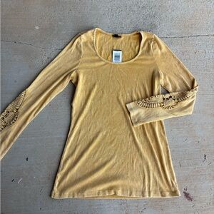 Torrid Yellow Long Sleeve Fitted Blouse